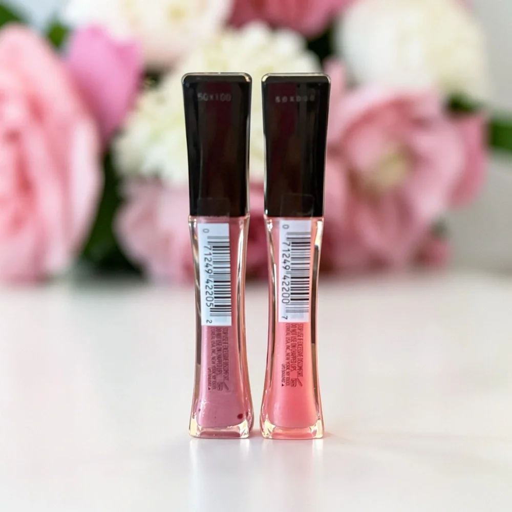 💎 x2 L'Oreal Paris Infallible Pro Plump Lip Gloss in Flush & Mauve Glow New